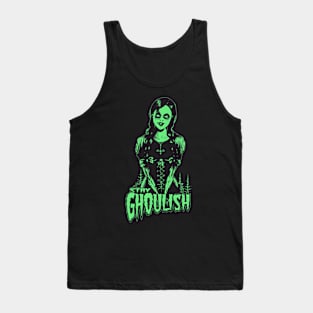 Goth dead girl, Stay Ghoulish! (green version) Tank Top